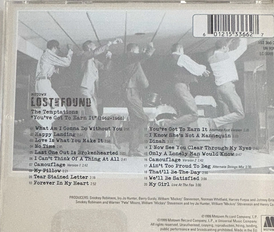 THE TEMPTATIONS - You've Got To Earn It CD 1999 Motown Exc Cond! - Image 2 of 2