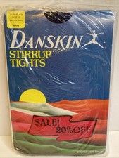 Vintage 1981 Danskin Nylon Dance Ballet Tights Navy Size B Style 49 New