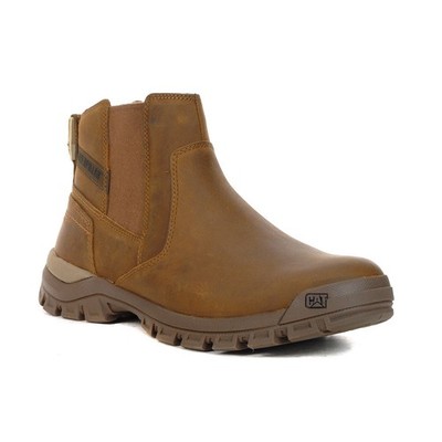 鼈甲　撥 Caterpillar Men's Threshold Mushroom Leather Chelsea Boots P726057