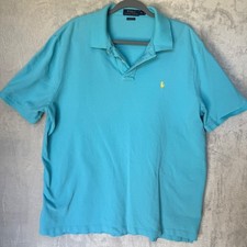 Polo Ralph Lauren Mens XL Turquoise Classic Fit Polo Shirt Pony Logo Casual