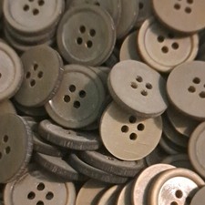 Plastic Round 4-Hole Flat Buttons Charcoal Gray 256 pcs for Crafts Sewing