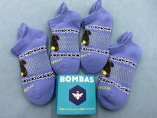 NEW-BOMBAS 4 Pairs Women Honeycomb Ankle Socks Size Med Bear pattern