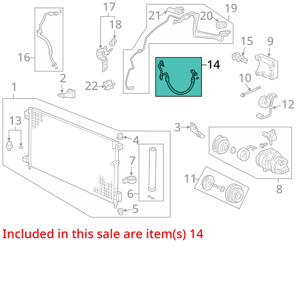 Compresor acondicionador a manguera condensador OE 80315sepa02 se adapta a ACURA TL 2004-2008 Foto 4 de 4