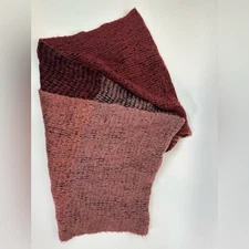 Melrose and Market Scarf Ombre Burgundy Pink Acrylic Blend Cozy Warm Knit
