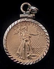 1987 Eagle / Walking Liberty 1/10 Troy oz Five Dollar Coin and 14k Gold Pendant