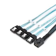Internal HDD Mini SAS Cable SFF-8643 To 4 SATA Connect to Hard Drive 0.5 or 1M