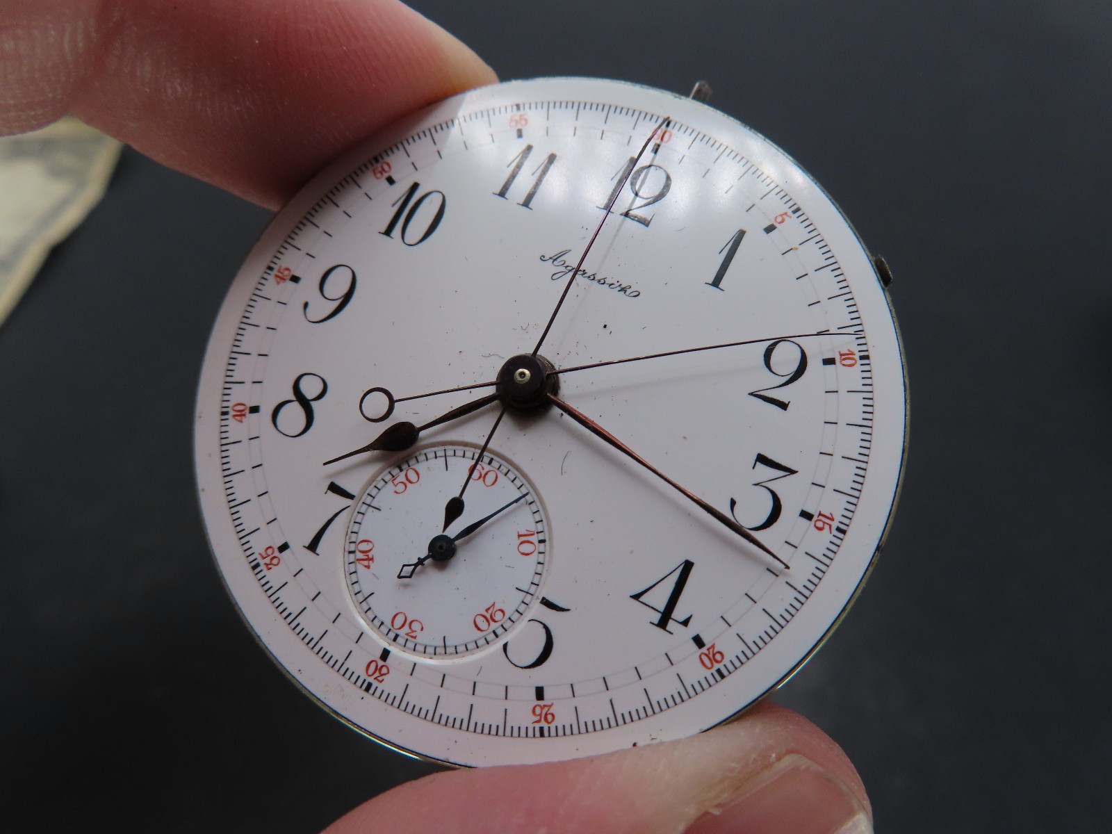 Agassiz Split Second Chronograph Pocket Watch Mov… - image 2