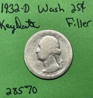 1932-D Washington Silver Quarter 25c Fair Great Album Filler Key Date US Coin