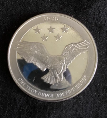 APMD 1 Troy oz .999 Fine Silver Eagle Round, Proof-Like Strike!