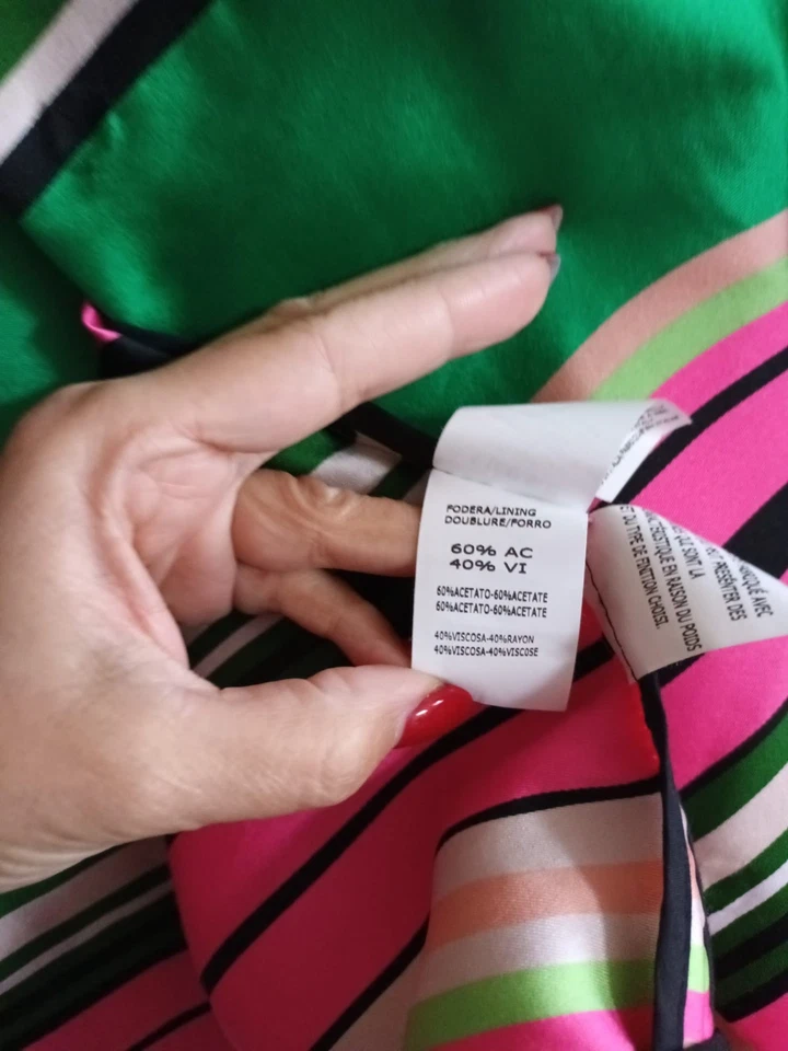 P.A.R.O.S.H. Blazer Women Pink Green Striped Silk Jacket Made in Italy - Image 4 of 4