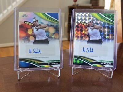 2025 TOPPS CHROME TENNIS NATASJA SCHUNK Green Geo /99 Blue Ref /150 AUTO LOT x2