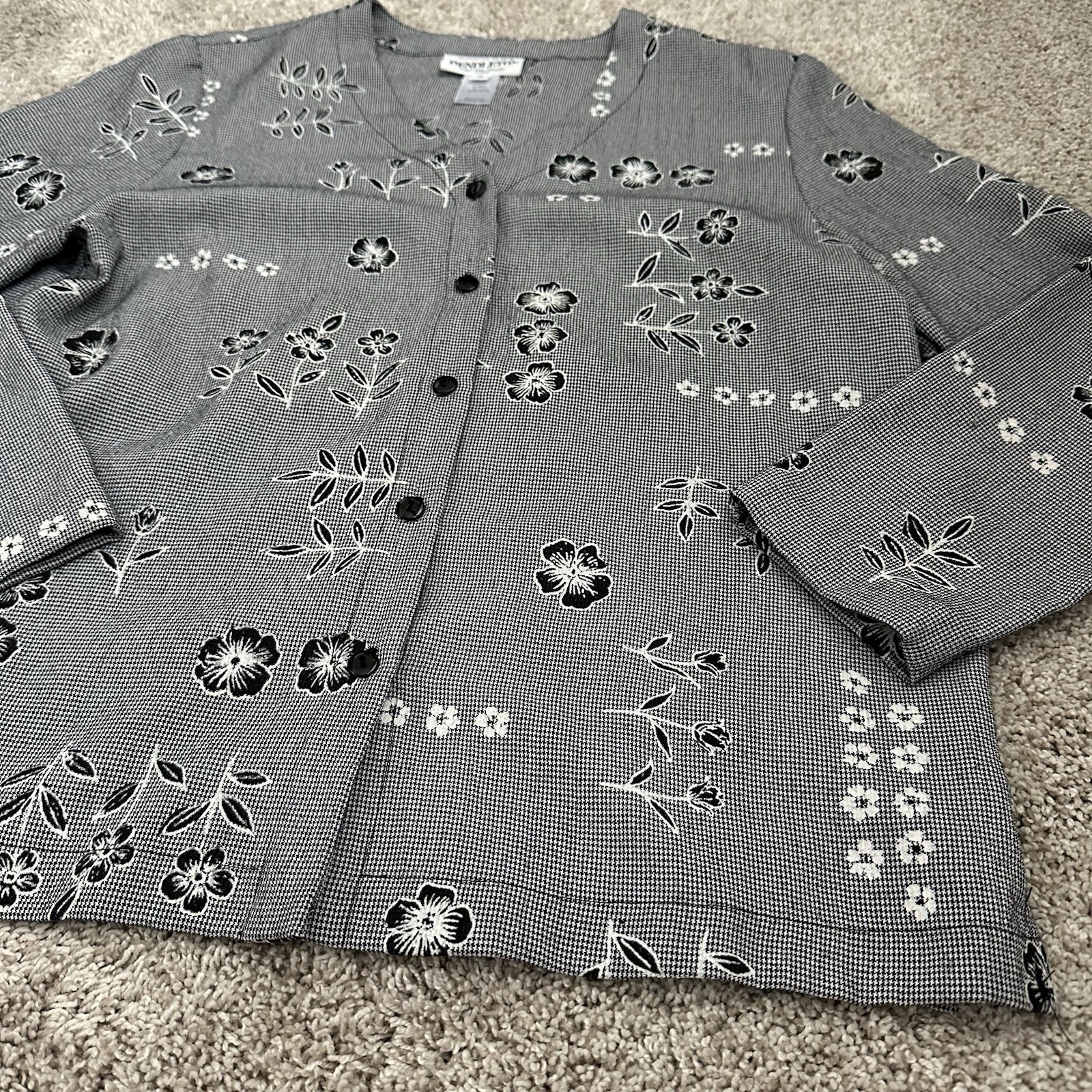 Pendleton Petite 12 Floral Button Front Blazer Ja… - image 2