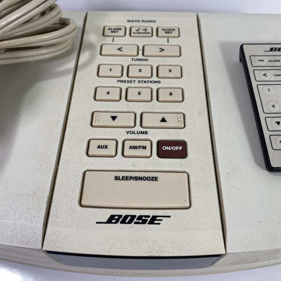 Bose Wave Radio AM FM Model# AWR1-1W with Remote - Tested Working - Cream White - Image 4 of 4