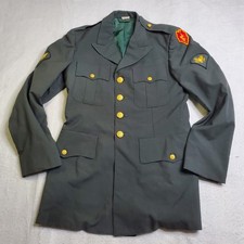 US Army Mens Vintage Dress Uniform Coat Army Green 25th Infantry Division 36L
