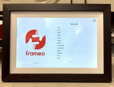 Frameo 10.1 Inch Wifi Digital Photo Frame Brown Wood Touch Screen NEW