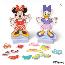 Melissa Doug Disney Minnie Mouse Deluxe Wooden Magnetic Dress-Up Set 52pc New