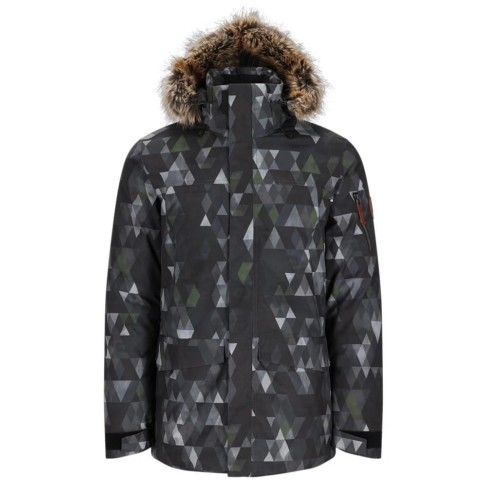 Obermeyer Ridgeline Men's Insulated Ski Jacket with Faux Fur, Size M
