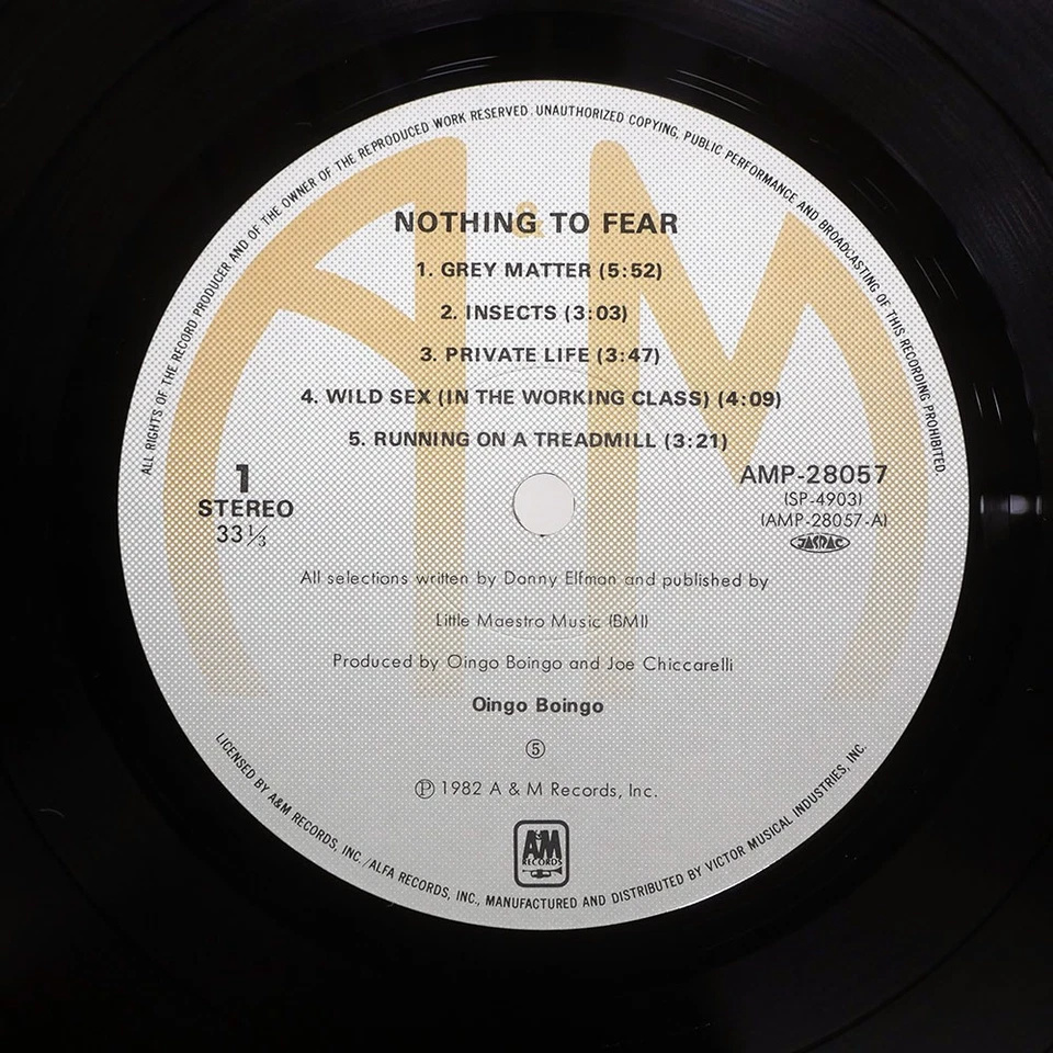 OINGO BOINGO NOTHING TO FEAR A&M AMP28057 Japan OBI INSERT VINYL LP - Image 3 of 3