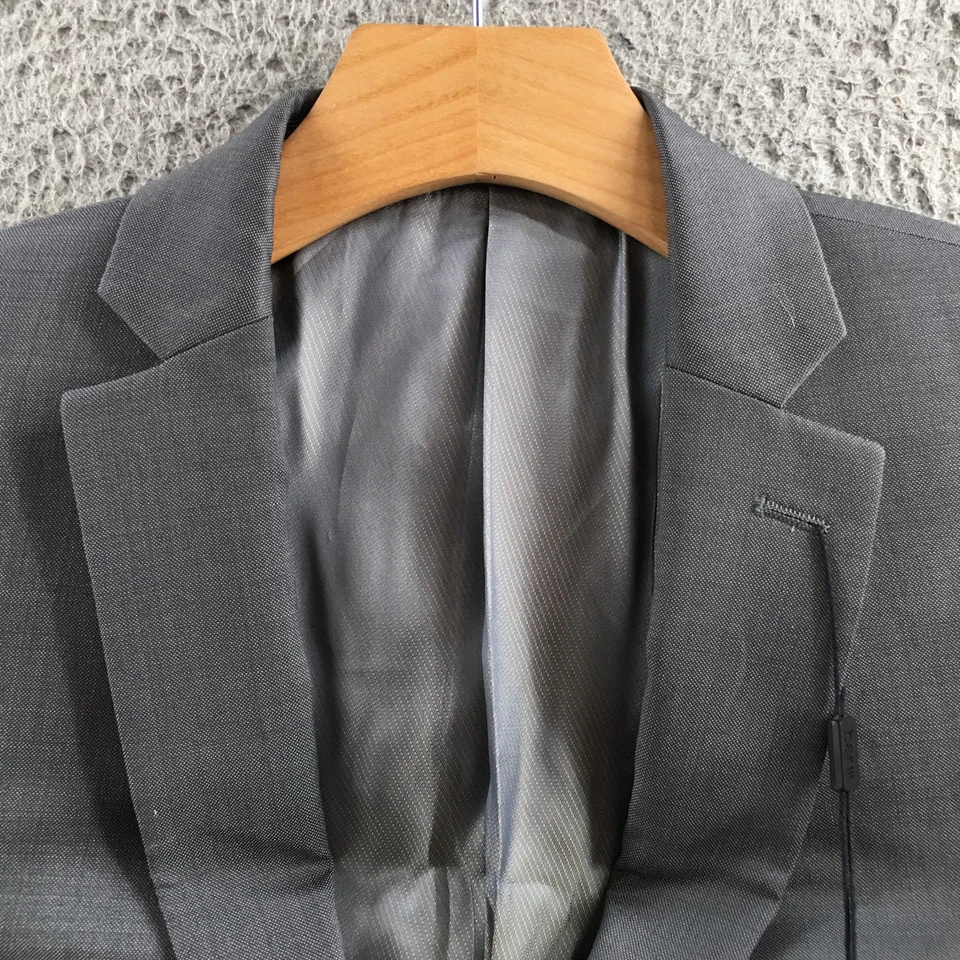 Abrigo Blazer Chaqueta Calce Ajustado Bar III Para Hombre 38L Gris Manga Larga Botón Delantero NUEVO Foto 3 de 4