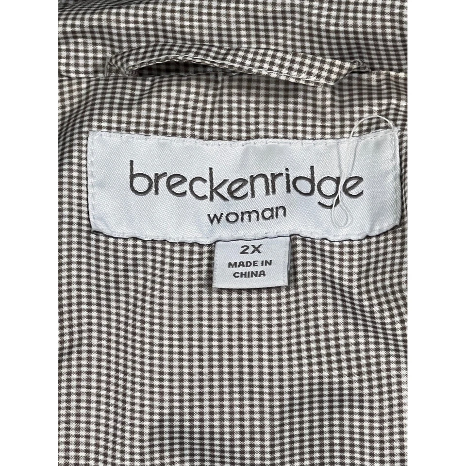 Breckenridge Mujer 2X Chaqueta Ligera con Capucha Beige Bolsillos a Rayas Cremallera a Presión Foto 3 de 4