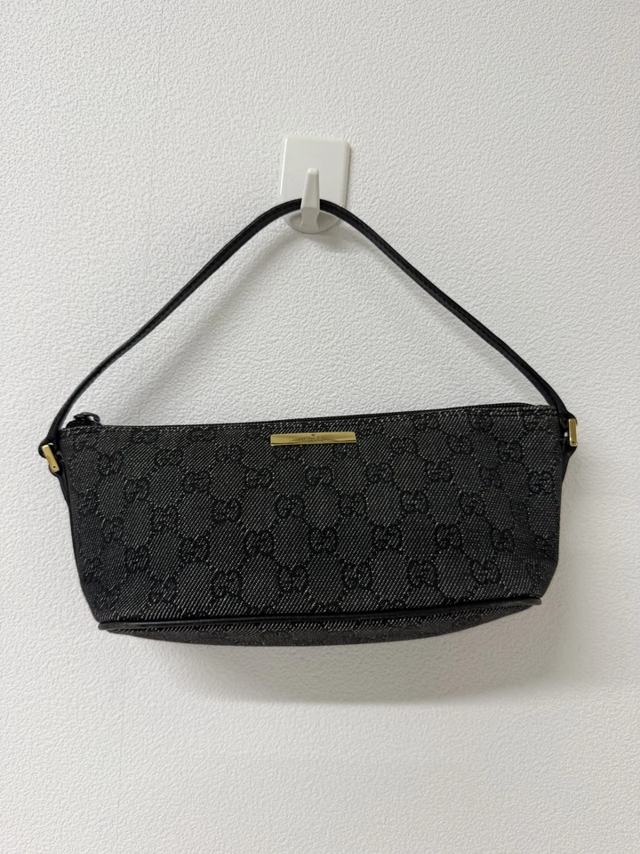 Vintage Gucci Handbag Mini Bag Canvas Black GG Authentic - Image 4 of 4