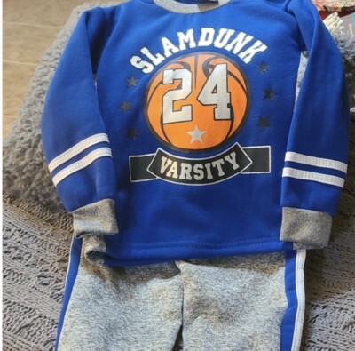 MAD GAME BOYS' INFANT CHAMP & SLAM DUNK BASKETBALL 2-PC. JOGGER SET SIZE 12 M