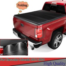 3-fold Hard Truck Bed Tonneau Cover W Led Lights For 15-24 Chevy Colorado Gmc 3-fold Hard Truck Bed Tonneau Cover W Led Lights For 15-24 Chevy Colorado Gmc