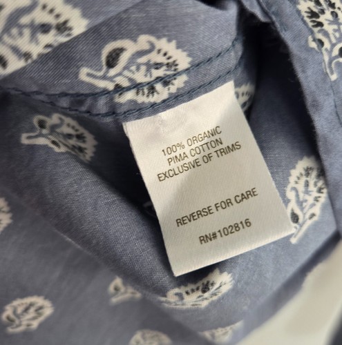 Camisa GARNET HILL Algodón Orgánico Pima Abotonada Talla 6 Manga Larga Informal Gris - Imagen 5 de 6