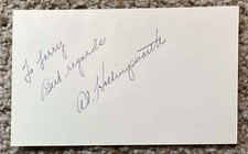 Al Hollingsworth personalized signed card - Reds  debut 1935 -deckle edge