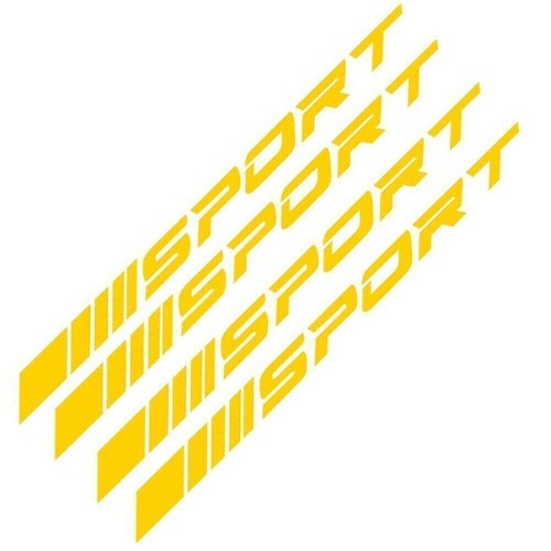 4pcs Decal Sticker Vinyl Universal "Sport" Mark Car Wheel Rim Reflective Yellow - Picture 4 of 4