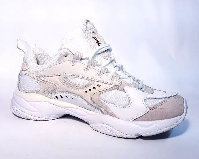 Fila Women s Sneakers Shoes White Leather Beige Suede Size 8.5 M