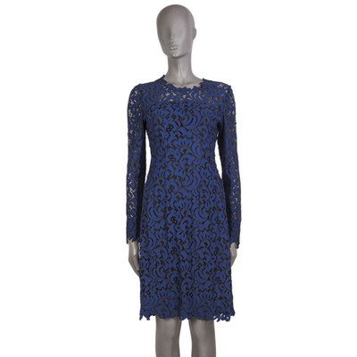 elie tahari blue lace dress