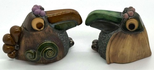 VINTAGE PAIR OF POTTERY TOUCAN TROPICAL BIRDS - EL PALOMAR - CALI / COLOMBIA - 第 1/1 張圖片