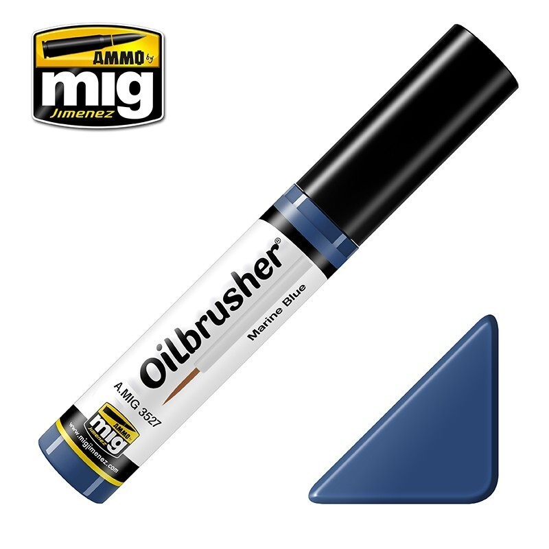 Ammo By Mig Jimenez Marine Blue Oilbrusher With Fine Brush Applicator A.MIG-3527
