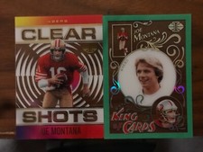 2021 Panini Illusions Joe Montana clear shots and green king of cards - 49ers