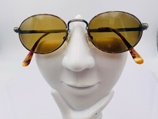 Vintage Bobbi Tortoise Gray Metal Oval Sunglasses Italy FRAMES ONLY