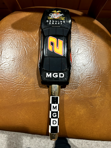 MGD. MILLER GENUINE DRAFT WINSTON CUP #2 NASCAR Draft beer tap handle.