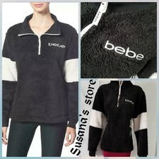 NWT Bebe Sport SIZE M colorblock Sherpa Pullover Soft, Comfy  Fashionable.