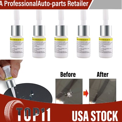 Nano Glass Repair Fluid Cracks Gone Glass Kit Automotive Windscreen Tool 5 Pcs