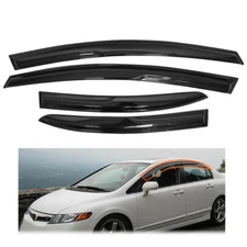 For 2006-2011 Honda Civic Sedan JDM Mugen Style Window Visors Vent Rain Guards
