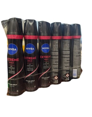 NIVEA EXTREME HOLD STYLING SPRAY 48 H EXTREMELY STRONG 6 PACKS 250 Ml Each