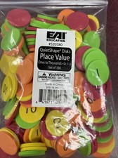 QuietShape Disks Place Value Ones Tens Hundred Thousands Set Of 160
