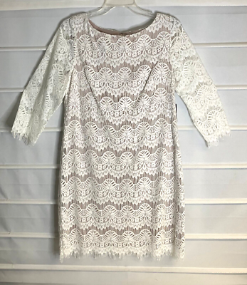 jessica howard day lace dress LINX- Lace Design Dress with Round Neck
