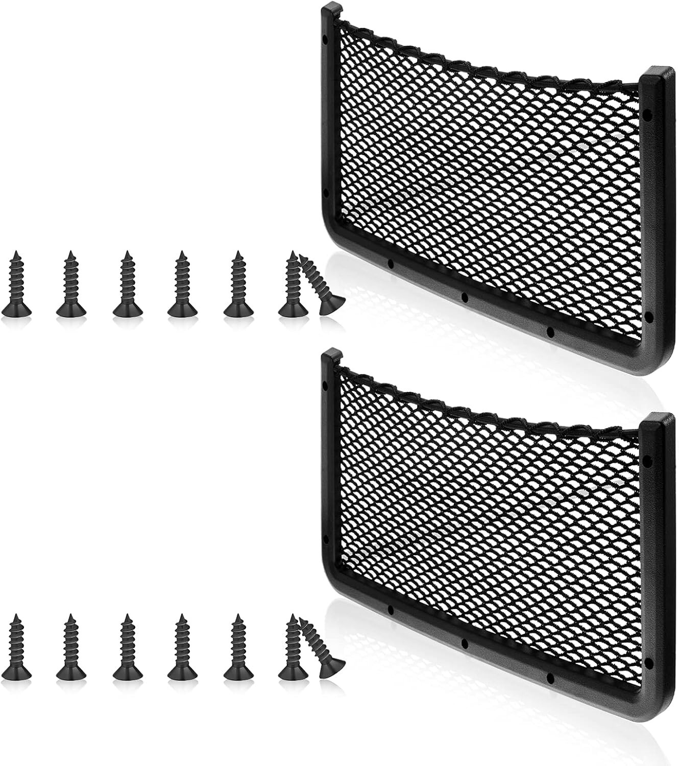 2 Pcs Car Storage Mesh Net Bags 16x8 Inch Durable Organizer Trunk Vehicle Use