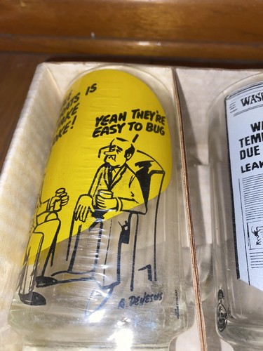 Anfang der 70er Jahre Neu aus altem Lagerbestand Politische Satire 13 Unzen Glas Tassen - Bild 3 von 9