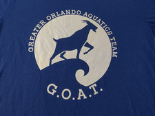 TYR Adult S G.O.A.T. Greater Orlando Aquatics Team Short Sleeve Blue Tee NEW