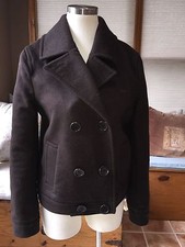 Lacoste Coat Double Breasted Brown Wool Blend Eu 40 Us 8 Excellent