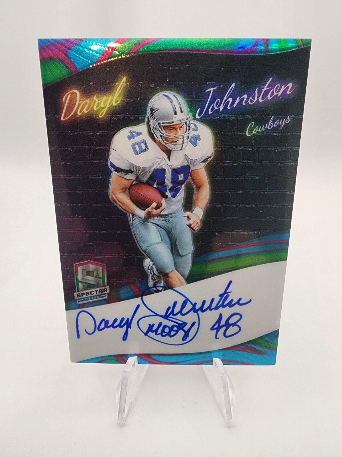 2023 Panini Spectra Colorgraphs Neon Marble Daryl Johnston Auto on card #2/4!!
