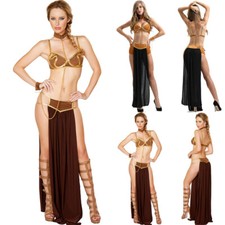 Adult Womens Arab Sexy Princess Leia Costume Halloween Cosplay Party Fancy Dress