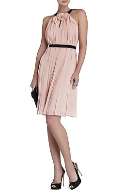 SALE!!BCBG MAXAZRIA チュレラッフルカクテルドレス Amazon.com: BCBGMAXAZRIA Women's Chain Halter Neck Midi